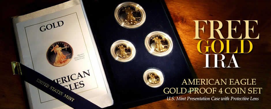 Gold IRA FREE - US Gold American Eagle - Gold Proof 4 Coin Set